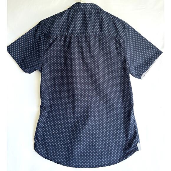 PD&C Men's Blue Button Up Short Sleeve Shirt size Medium - Picture 5 of 6